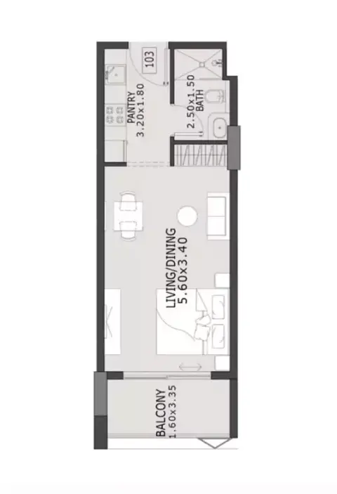Plattegrond van Studio in Coventry 66
