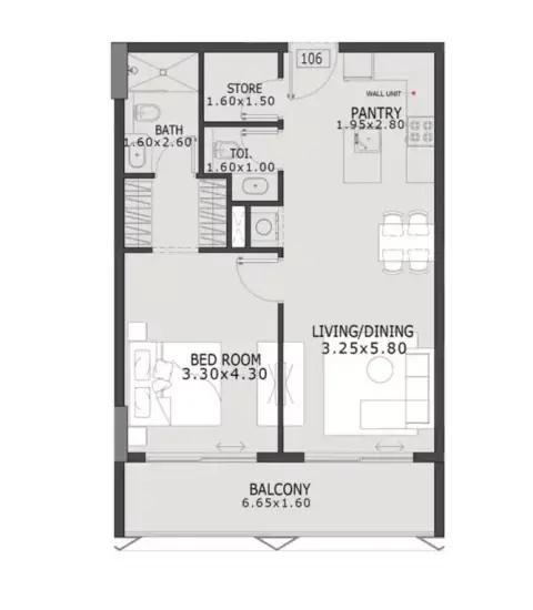 Plattegrond van 1 slaapkamer in Coventry 66