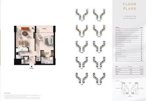 Plattegrond van 1 slaapkamer in Cascada