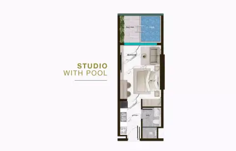 Plattegrond van Studio in Samana Parkville