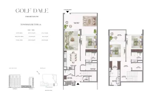 Plattegrond van 3 slaapkamers in Golf Dale