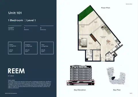 Plattegrond van 1 slaapkamer in Reem by Vision