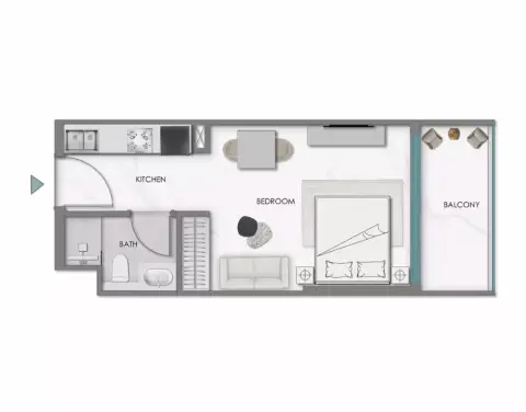 Plattegrond van Studio in Samana Hills South