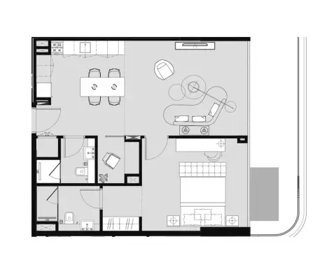 Plattegrond van 1 slaapkamer in Sunset Bay Phase 4 by Imtiaz