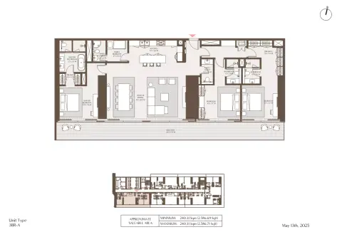 Plattegrond van 3 slaapkamers in Akala Hotel & Residences