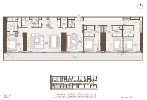 Plattegrond van 4 slaapkamers in Akala Hotel & Residences
