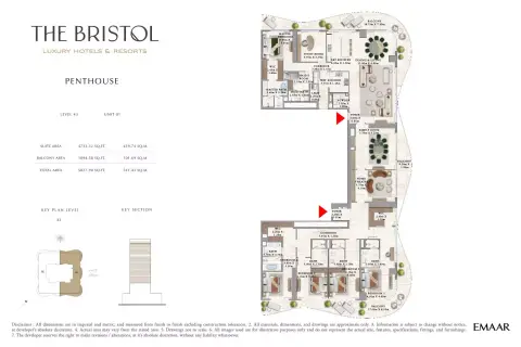 Plattegrond van 5 slaapkamers in The Bristol