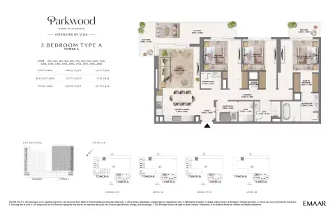Plattegrond van 3 slaapkamers in Parkwood