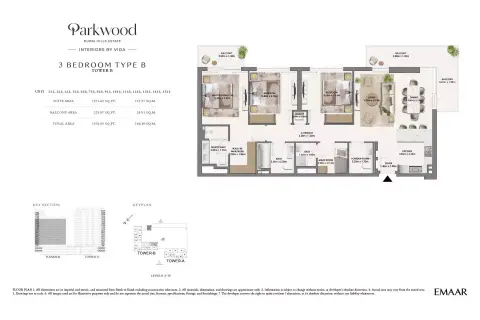 Plattegrond van 3 slaapkamers in Parkwood