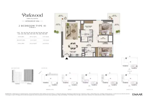 Plattegrond van 2 slaapkamers in Parkwood