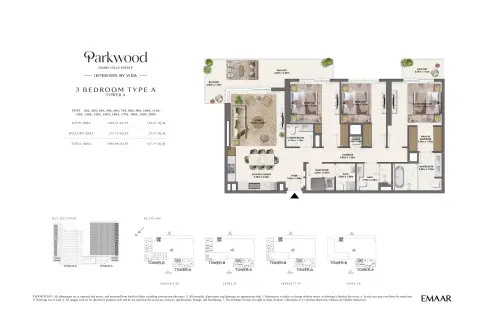 Plattegrond van 3 slaapkamers in Parkwood