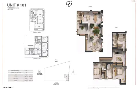 Plattegrond van 3 slaapkamers in Elire