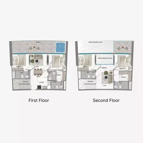 Plattegrond van 4 slaapkamers in Samana Barari Heights