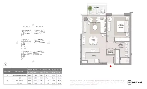 Plattegrond van 1 slaapkamer in City Walk Crestlane 2