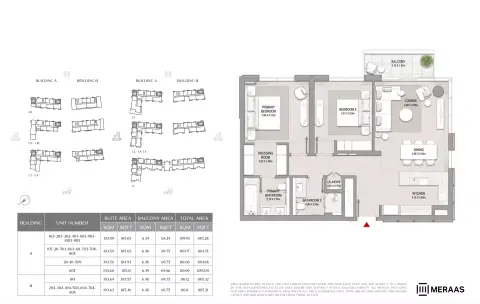 Plattegrond van 2 slaapkamers in City Walk Crestlane 2