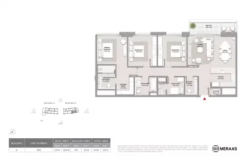 Plattegrond van 3 slaapkamers in City Walk Crestlane 2