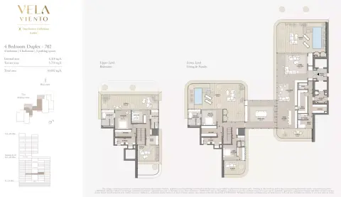 Plattegrond van 4 slaapkamers in Vela Viento