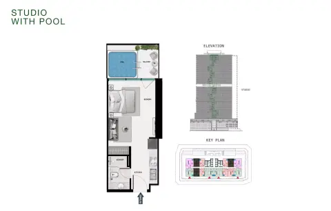 Plattegrond van Studio in Samana Barari Lagoons