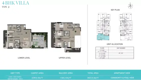 Plattegrond van 4 slaapkamers in Reef 999