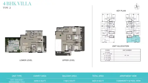 Plattegrond van 4 slaapkamers in Reef 999