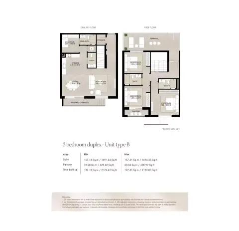 Plattegrond van 3 slaapkamers in Augusta