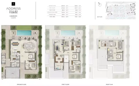 Plattegrond van 5 slaapkamers in Address Villas Tierra