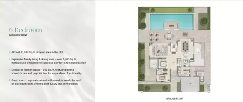 Plattegrond van 6 slaapkamers in Oasis Address Branded Villas