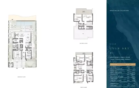 Plattegrond van 6 slaapkamers in Villa Cyan Sky