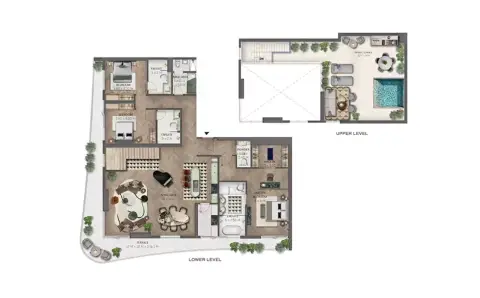 Plattegrond van 3 slaapkamers in Sensia by Beyond