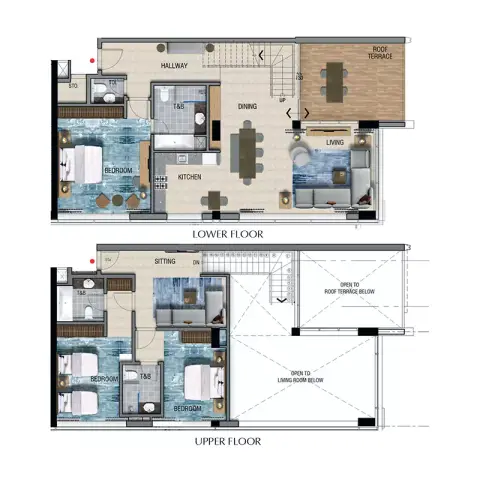 Plattegrond van 3 slaapkamers in Affini Tribute Portfolio Residences