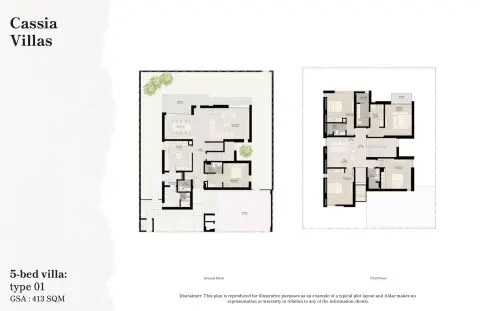 Plattegrond van 5 slaapkamers in Cassia Villas