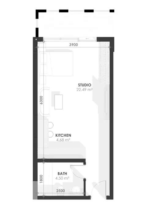 Plattegrond van Studio in Amazonia