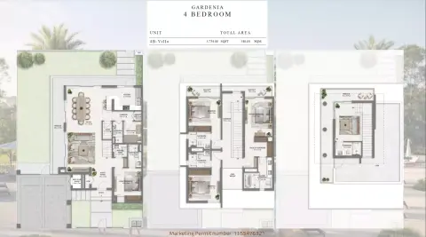 Plattegrond van 4 slaapkamers in Farm Grove