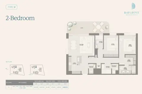 Plattegrond van 2 slaapkamers in Bay Grove Residences Phase 3