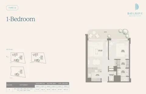 Plattegrond van 1 slaapkamer in Bay Grove Residences Phase 3