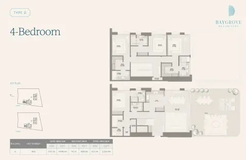 Plattegrond van 4 slaapkamers in Bay Grove Residences Phase 3
