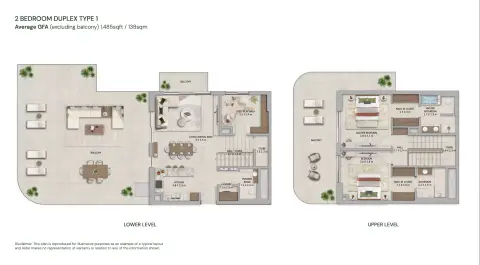 Plattegrond van 2 slaapkamers in Verdes by Haven