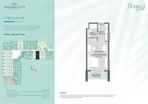 Plattegrond van Studio in Floarea Grande