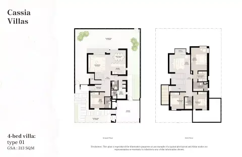 Plattegrond van 4 slaapkamers in The Wilds by Aldar