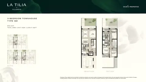 Plattegrond van 3 slaapkamers in La Tilia