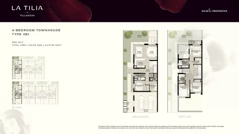 Plattegrond van 4 slaapkamers in La Tilia