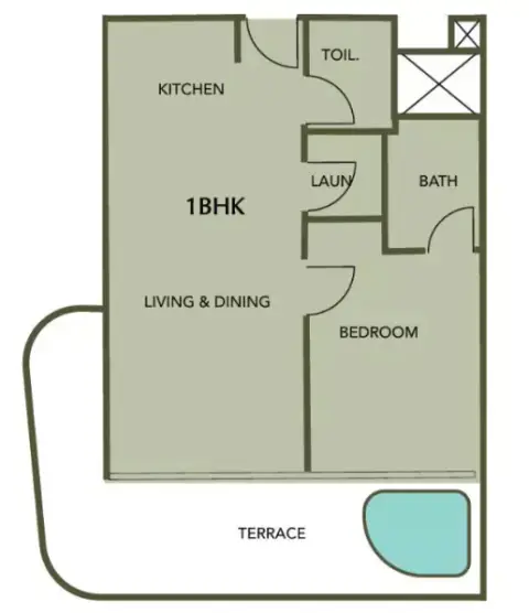 Plattegrond van 1 slaapkamer in Cove Edition 4 by Imtiaz
