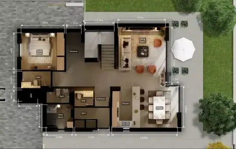 Plattegrond van 4 slaapkamers in Serenity