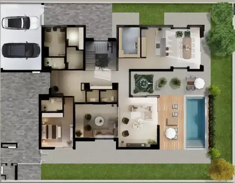 Plattegrond van 5 slaapkamers in Serenity