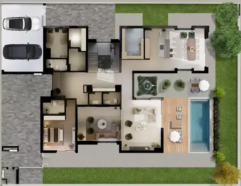 Plattegrond van 6 slaapkamers in Serenity
