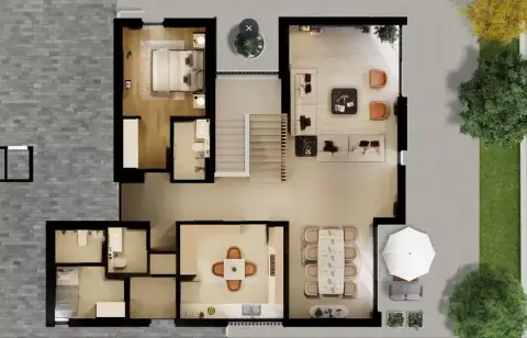 Plattegrond van 5 slaapkamers in Tranquillity
