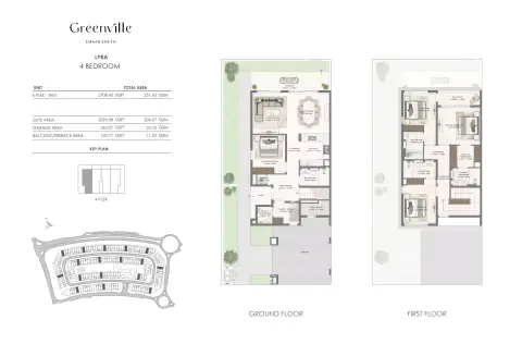 Plattegrond van 4 slaapkamers in Greenville By Emaar