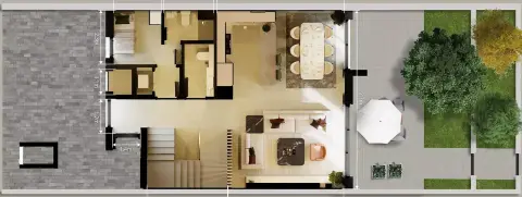 Plattegrond van 3 slaapkamers in Glade
