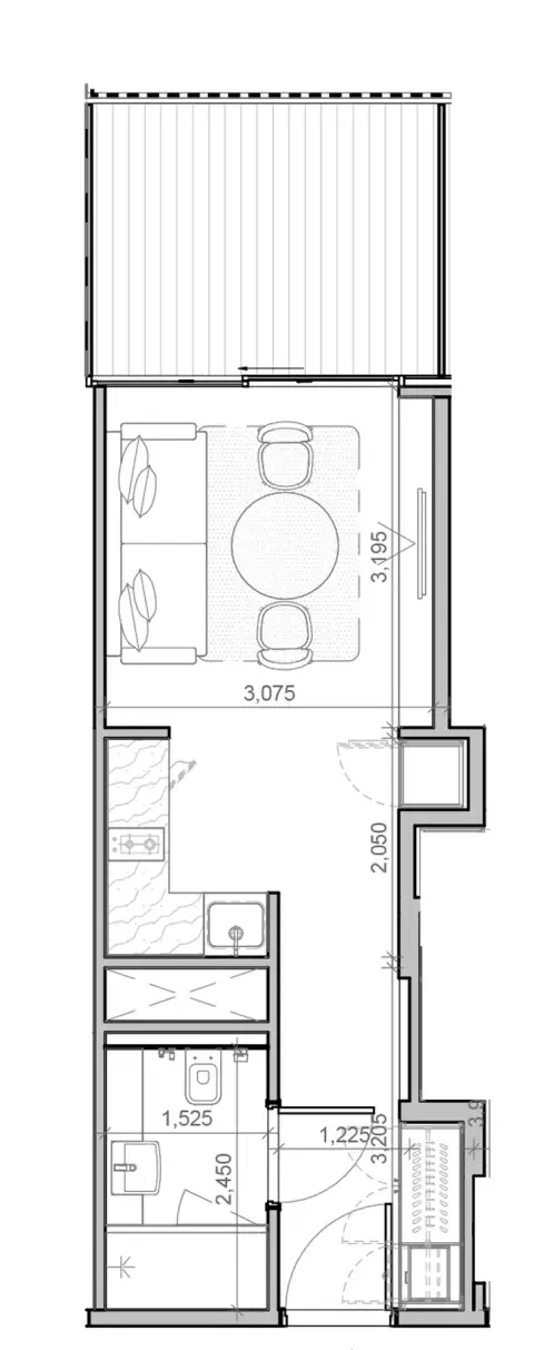 Plattegrond van Studio in Azizi Ruby