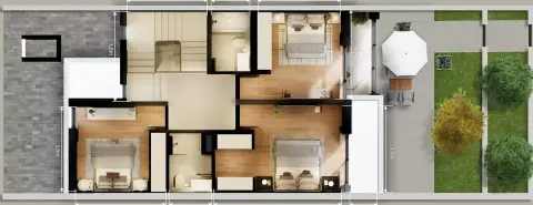 Plattegrond van 3 slaapkamers in Ferns